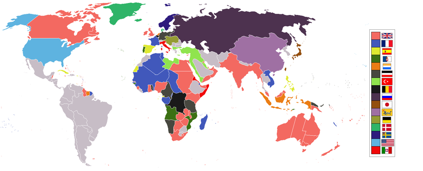 Карта мира в 1898 году