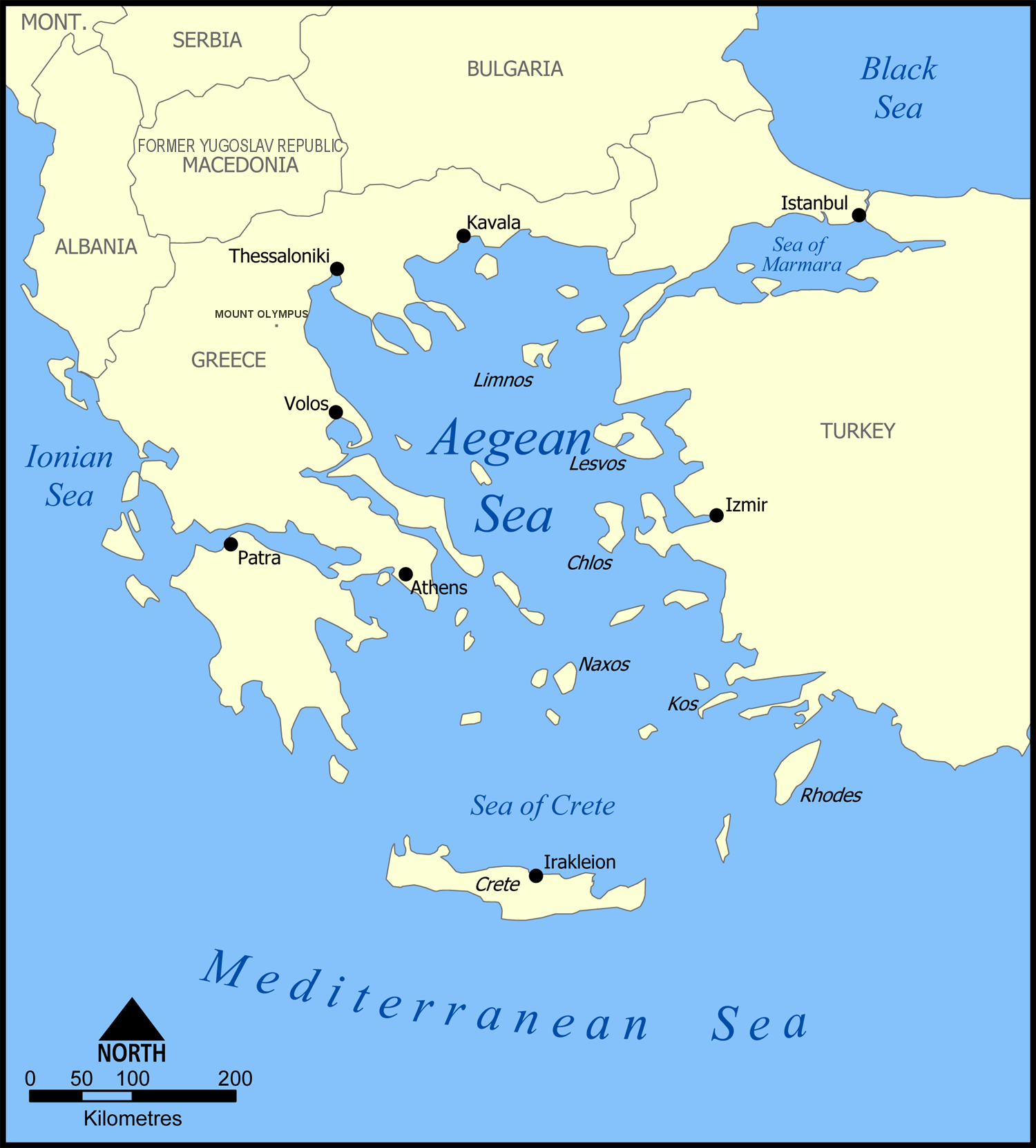 Aegean Sea Map 