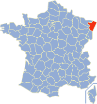 Департамент Рейн Нижний на карте Франции