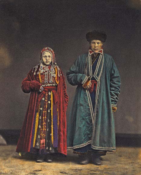 Башкирская пара. Фото Михаила Букара, 1872 г.