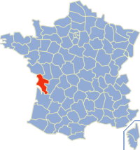 Департамент Шаранта Приморская на карте Франции