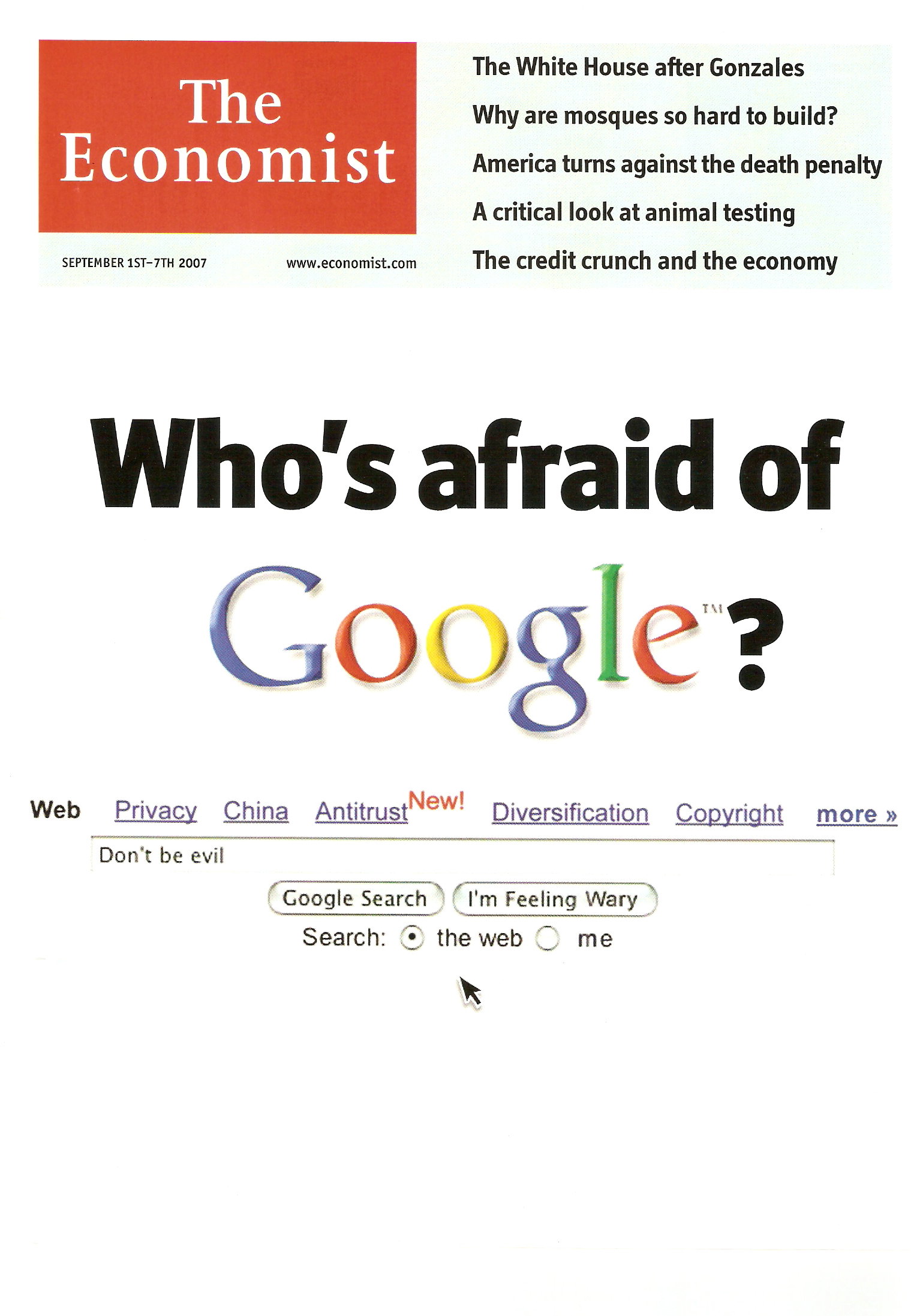 Google. надпись на обложке. 1 сентября. англ. 2007. Обложка журнала