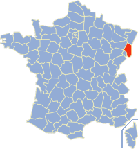 Департамент Рейн Верхний на карте Франции