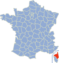 Департамент Корсика Верхняя на карте Франции