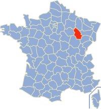 Департамент Марна Верхняя на карте Франции