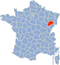 Департамент Сона Верхняя на карте Франции
