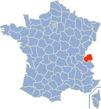 Департамент Савойя Верхняя на карте Франции