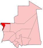 Регион Дахлет-Нуадибу на карте Мавритании