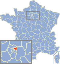 Департамент Сена-Сен-Дени на карте Франции