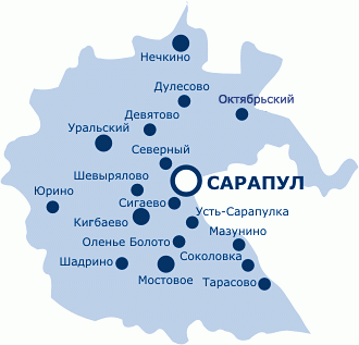 Сарапульский район, карта