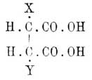 т. е. они отвечают мезовинной кислоте, в которой водные остатки замещены Х и Y; то же самое Бишоф выражает стереометрической формулой, данной фиг. 14, которая представляет не что иное, как фиг. 7, рассматриваемую сверху; по аналогии с мезовинной — антивинной Бишоф называет малеиноидные кислоты еще антикислотами. Кислоты фумароидные, по Байеру, отвечают виноградной, что и выражается им формулой: