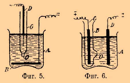 В настоящее время существует множество различных конструкций прерывателей, прототипами которых являются прерыватели Венельта и Симона. Все они отличаются между собой той или другой деталью, касающейся, главным образом, регулировки числа прерываний, возможного понижения напряжения источника тока (прерыватель Hauser (1903 г.) работает начиная с 20 вольт) и прочности электродов. В 1902 г. Тейлор устроил прерыватель с угольным электродом, заменившим платиновый, который довольно хорошо работает особенно при больших силах тока, когда платиновый электрод плавится. Угольный электрод представляет угольную палочку диаметром 3 мм, покрытую до нижнего конца медью и заключенную покрытой частью в стеклянную трубку. Жидкостью служит в нем едкое кали. Наконец, Штарке устроил прерыватель для очень слабых токов, взяв в качестве активного электрода очень тонкое платиновое острие (0,02—0,03 мм). Этот прерыватель, благодаря отсутствию шума, очень пригоден для измерений с мостиком Уитстона, а огромное число прерываний дает возможность определять с ним по методу Нернста диэлектрические постоянные. В практическом применении в качестве прерывателя катушки Румкорфа Э. прерыватель должно считать между существующими одним из хороших прерывателей, который не требует конденсатора, повышает интенсивность работы катушки и усиливает её эффект. Из многочисленных опытов с большими катушками следует отметить интересные и эффектные опыты Э. Лехера над вращением сильной искры-дуги в магнитном поле.