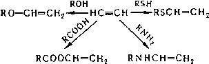 Этинилирование — конденсация ацетилена с альдегидами (катализаторы — соли тяжёлых металлов):