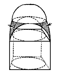 Схема купола, возведённого на парусах.