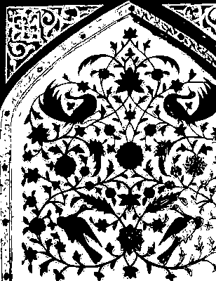 Уста Гамбар Карабаги. Роспись дворца шекинских ханов в Шеки. 19 в. Фрагмент.