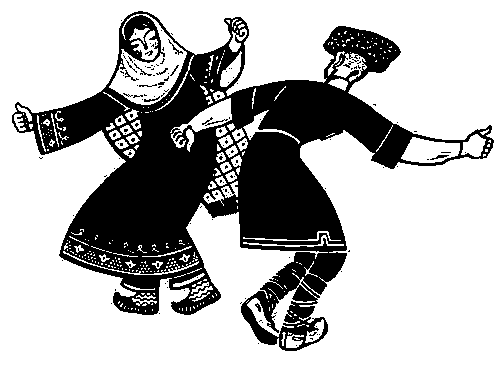 А. Н. Шарыпов. «Акушинский танец». Бумага, тушь. 1966.