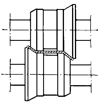 Рис. 2. Схема формовки с наборными валками.