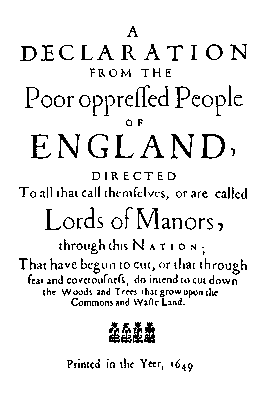 Титульный лист памфлета диггеров «Декларация бедного угнетённого народа Англии». 1649.