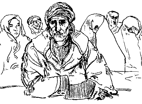 Б. Таслицкий. «Сельскохозяйственные рабочие. Алжир». Рисунок. 1952.