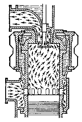 Рис. 2. Комбинированное клапанно-щелевое газораспределение.