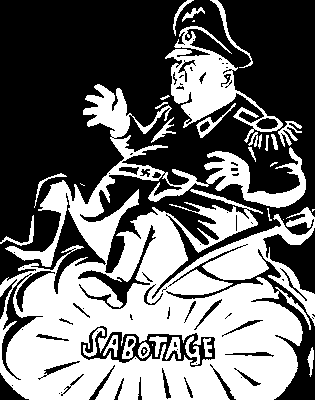 Карикатура. Х. Бидструп. «Саботаж». 1943.