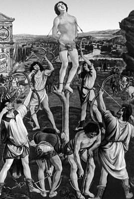 А. дель Поллайоло. «Мученичество св. Себастьяна». 1475. Национальная галерея. Лондон.