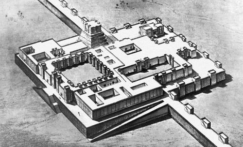 Дворец Саргона II в цитадели Дур-Шаррукина. 712—707 до н. э. Реконструкция.