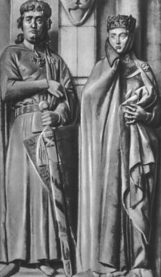 «Маркграф Эккехард и его жена Ута». Камень. Ок. 1250—60. Собор в Наумбурге.