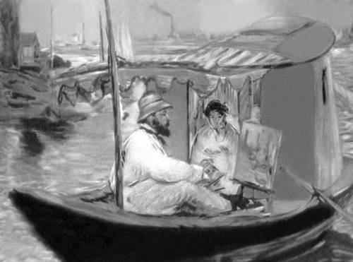 Э. Мане. «Моне и госпожа Моне в лодке». 1874. Новая галерея. Мюнхен.