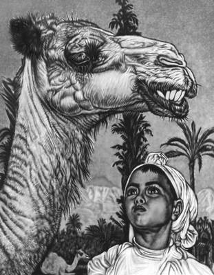 Э. Вийральт. «Девочка-берберка с верблюдом». Мягкий лак. 1940.