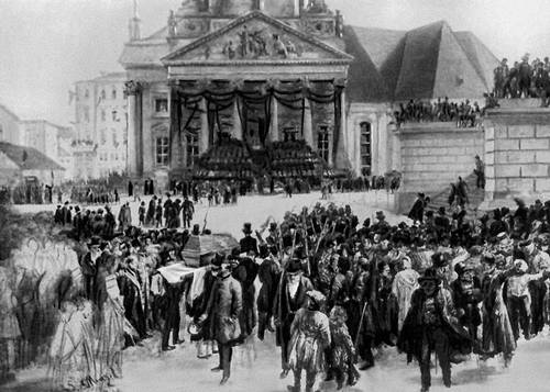 «Почести погибшим в мартовские дни». 1848. Кунстхалле. Гамбург.