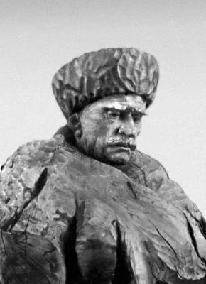 А. П. Дурнев. «Народный сказитель». Дерево. 1957.