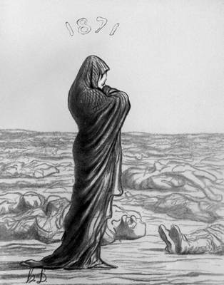 О. Домье. «Потрясенная наследством». Литография из альбома «Осада». 1871.