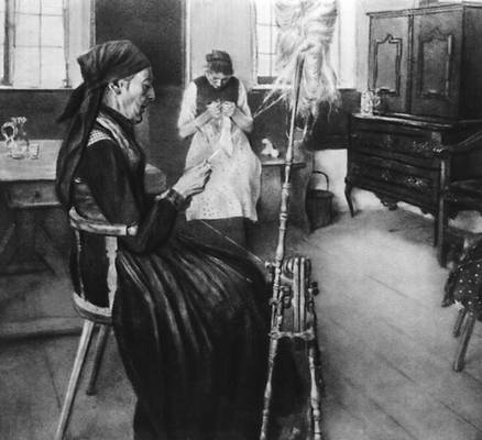 В. Лейбль. «Прядильщица». 1892. Музей изобразительных искусств. Лейпциг.