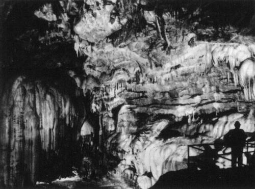 В одном из залов Новоафонской карстовой пещеры.