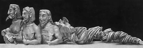 «Трёхглавый Тифон». Известняк. 6 в. до н. э. Музей Акрополя. Афины.