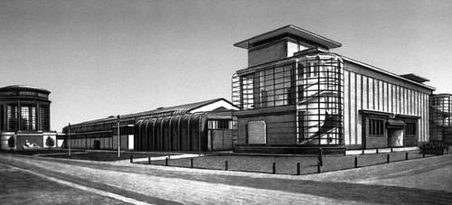 Фабричное и административное здания на выставке «Немецкого Веркбунда» в Кёльне. 1914 (совм. с А. Мейером).