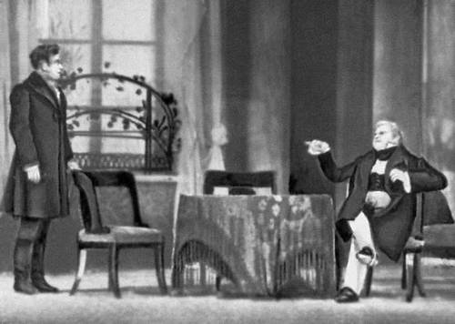 Сцена из спектакля «Горе от ума» А. С. Грибоедова. 1938.