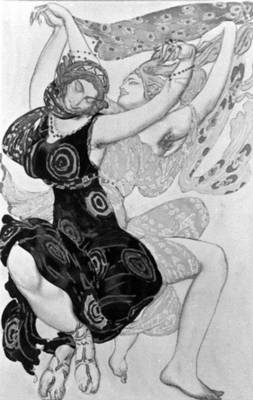 Л. С. Бакст. Эскиз костюмов к балету Н. Н. Черепнина «Нарцисс». 1911.