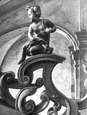 Барокко. Скульптор Г. Р. Доннер, архитектор Л. Хильдебрандт. Фрагмент лестницы дворца Мирабель в Зальцбурге. Австрия, 1726.