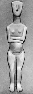 Каменная фигурка с Кикладских островов. 3-е тыс. до н. э. Государственные музеи. Берлин.