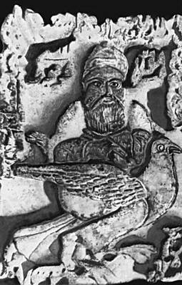 Резной камень с изображением Фирдоуси.