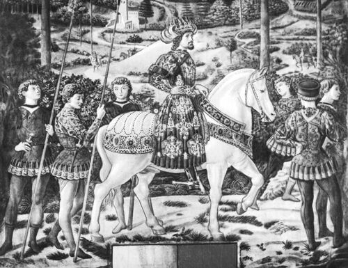 Беноццо Гоццоли. «Шествие волхвов». Фреска капеллы дворца Медичи-Риккарди во Флоренции. 1459. (Деталь).