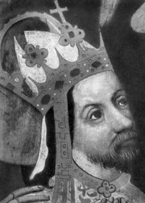 Чехия. «Карл IV». Фрагмент алтарного образа из Влашима. 1371. Национальная галерея. Прага.