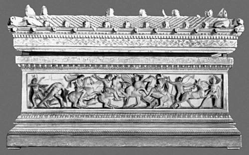 Т. н. саркофаг Александра из Сидона. Мрамор. Около 325—310 до н. э. Археологический музей. Стамбул.