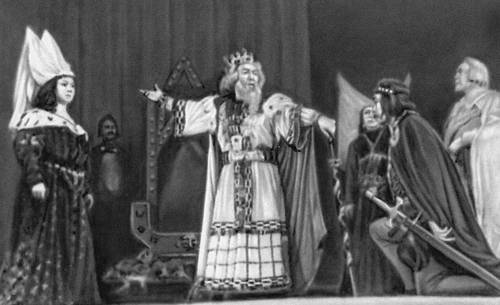Сцена из спектакля Киргизского драматического театра «Король Лир» У. Шекспира. 1963.