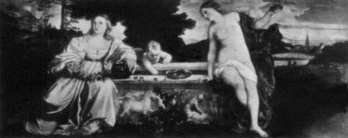 Тициан. «Любовь земная и небесная». Около 1515—16. Галерея Боргезе. Рим.