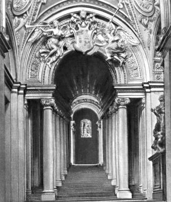 Барокко. Л. Бернини. Скала Реджа (Королевская лестница) в Ватикане в Риме. 1663—66.