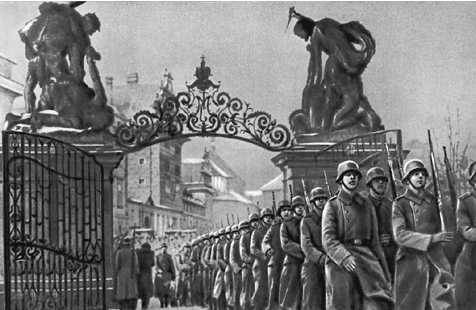 Немецко-фашистские войска входят в Пражский град. 1939.