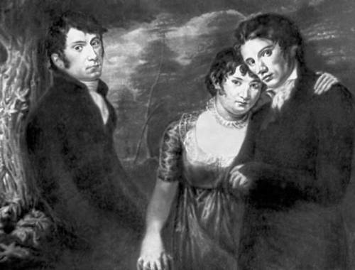 Ф. О. Рунге. «Мы втроём» (автопортрет с невестой и братом). 1805. Картина на сохранилась.